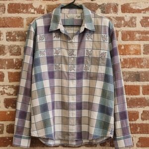 Alfred Dunner Women's Checkered Shirt - Blue and Purple